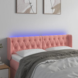 Cumpara ieftin Tăblie de pat cu LED, roz, 163x16x78/88 cm, catifea