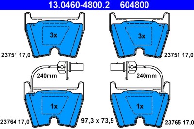 ATE 13.0460-4800.2 set placute frana,frana disc foto