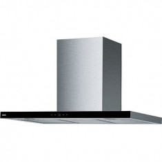 Hota decorativa ARNO 60 XS/BK, Semineu dreapta, 530 m3/h, Control touch, Iluminare LED, 60 cm, Inox/Cristal negru