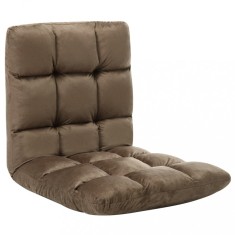 vidaXL Scaun de podea pliabil, gri taupe, microfibră
