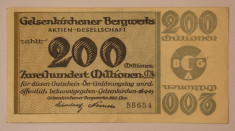 200 millionen mark, 1923 Notgeld Germania - Gelsenkirchener Bergwerks-AG foto