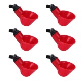 Set 6 Adapatoare Automata Pasari, Plastic Rosu 8cm - Accesorii Petshop