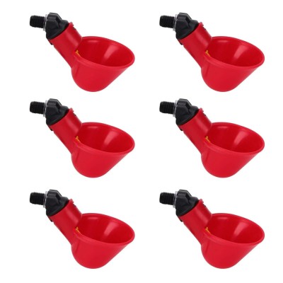 Set 6 adapatoare apa pasari, Plastic, 8 cm, Rosu foto