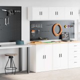 vidaXL Dulapuri de garaj 2 buc Lemn artificial alb 3328305