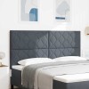 Tăblie cap Pe perete Geometric Manual Gri &icirc;nchis 180 cm Catifea
