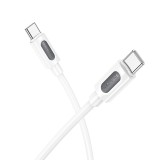 CABLU alimentare si date Borofone &quot;BX106&quot;, Fast Charging Data Cable pt. smartphone, USB Type-C la USB Type-C 60W, 1m, alb &quot;6941991116919&quot; (timbru verd