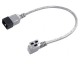 Cablu IEC C19 mamă unghi, IEC C20 tată, 3x1,5mm&sup2;, 0,5m