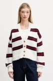 Tommy Jeans cardigan din amestec de l&acirc;nă culoarea bej, DW0DW21678