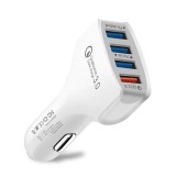 Cumpara ieftin Incarcator Auto cu Incarcare Rapida pentru smartphone, x4 Porturi USB, Fast Charger, Incarcare rapida, Alb, Dactylion