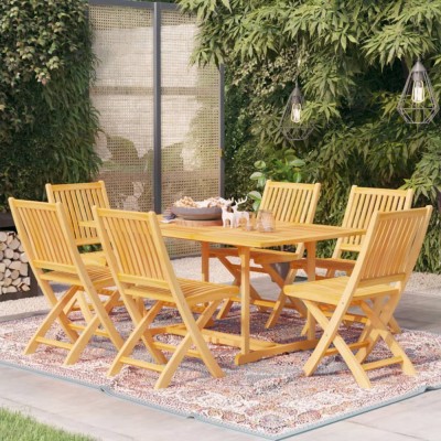 vidaXL Set mobilier de grădină, 7 piese, lemn masiv de tec 3059577 foto