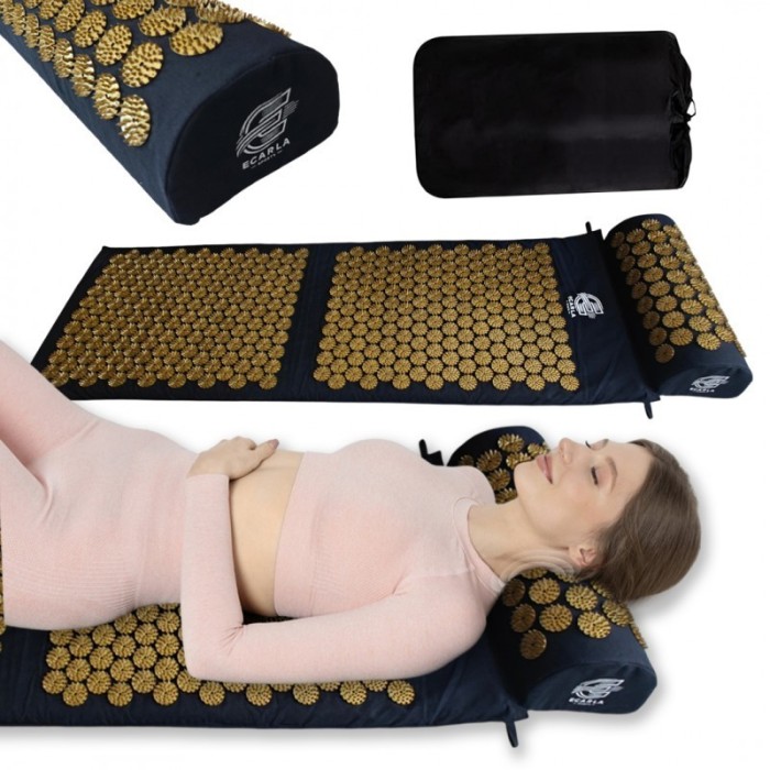 Saltea si perna, pentru masaj cu presopunctura, dureri lombare si stimularea musculaturii, 116 x 43 cm, JollyMag, MATA11