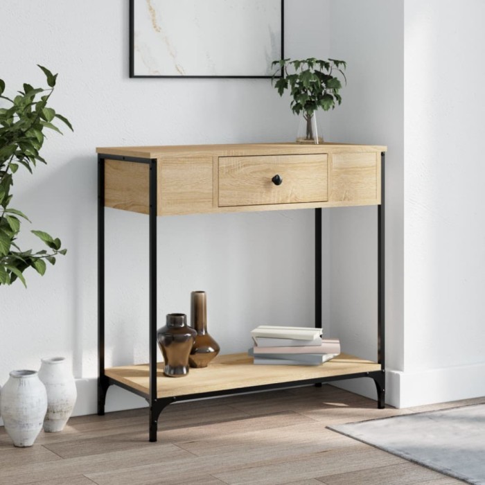 vidaXL Masă consolă, stejar sonoma, 75x34,5x75 cm, lemn prelucrat 834166