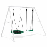 Balansoar de gradina cu leagan 2 in 1, 210 x 170 cm, alb, Lean 29180