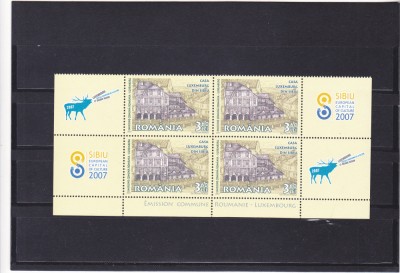 ROMANIA 2007 LP 1780b, EMISIUNE COMUNA ROMANIA-LUXEMBURG,BLOC DE 4 + VINIETE.MNH foto