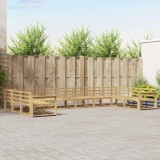 vidaXL Set de canapele de exterior 10 pcs Alb Lemn Solid de Acacia 3387108
