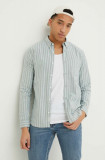 Hollister Co. camasa barbati, culoarea verde, cu guler button-down, regular