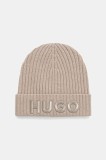 HUGO căciulă de l&acirc;nă culoarea bej, 50524129