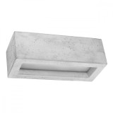 Lampă De Perete Vega Gri Beton/Sticlă 1 Bec Dreptunghiular Modern De Interior