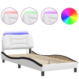 Cumpara ieftin Cadru de pat cu LED fara saltea Hvar alb/negru 80x200 cm