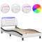 Cadru de pat cu LED fara saltea Hvar alb/negru 80x200 cm