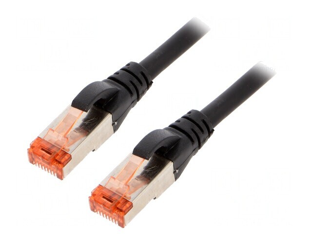 Patch Cord S/FTP Cat 6 Negru 3m LSZH