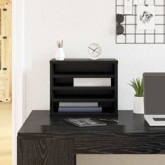 vidaXL Organizator Birou Stejar Negru 36x26x29.5 cm Lemn Prelucrat