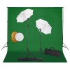 VidaXL Set studio foto cu lămpi, umbrele, fundal și reflector 3067070