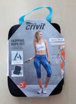 Set coarda pentru sarit Crivit cu greutati si geanta depozitare foto