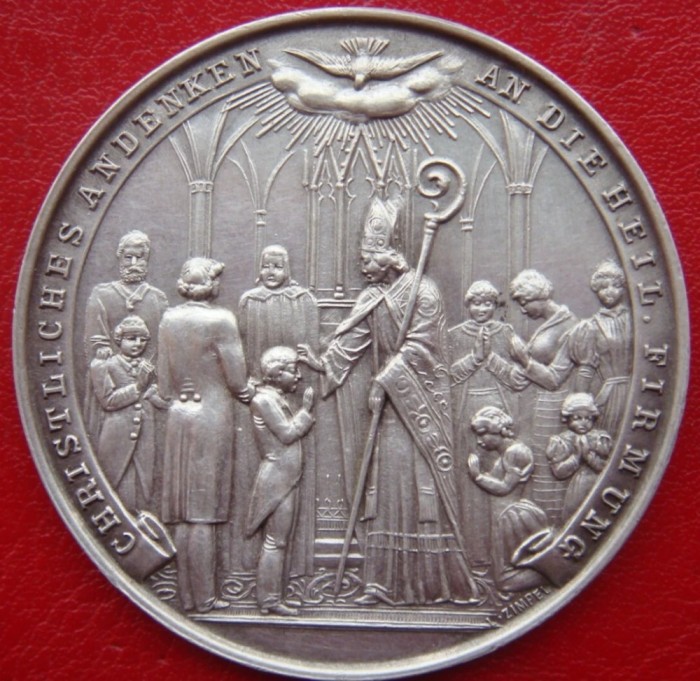 Medalie argint Germania semnata L. Zimpel - Episcopul Franz Maria Bishop
