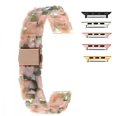Curea polimer, compatibila Apple Watch 9|8|7|6|5|4|3|2|1 Series, 41mm|40mm|38mm, Pink Green foto