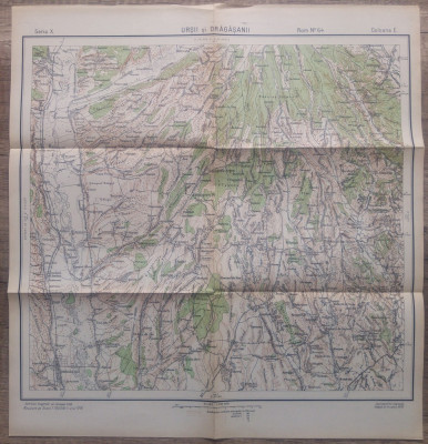 Ursii si Dragasanii, jud. Olt/ harta Serviciul Geografic al Armatei 1939 foto