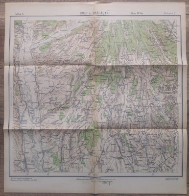 Ursii si Dragasanii, jud. Olt/ harta Serviciul Geografic al Armatei 1939 foto