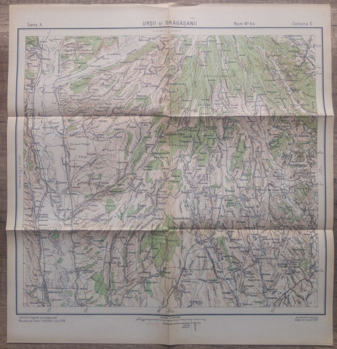 Ursii si Dragasanii, jud. Olt/ harta Serviciul Geografic al Armatei 1939
