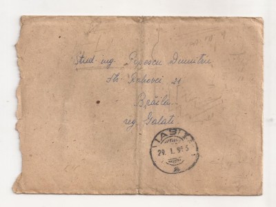 FD2 - Plic Circulat Intern, Iasi - Braila, Include Corespondenta - 1952 foto