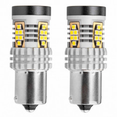 Bec semnalizare AMIO LED Canbus, BA15S P21W R10W R5W Alb 12V/24V, 3020 24SMD 1156, set 2 buc AutoDrive ProParts