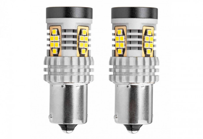 Bec semnalizare AMIO LED Canbus, BA15S P21W R10W R5W Alb 12V/24V, 3020 24SMD 1156, set 2 buc AutoDrive ProParts