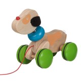 Cățel din Lemn pentru Tracțiune, 23x9x16cm, Jucărie de Tras și Impins, Unisex, +3 Ani