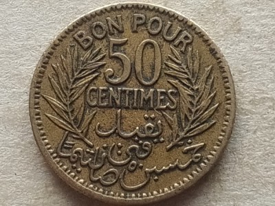 TUNISIA-50 CENTIMES 1921 foto