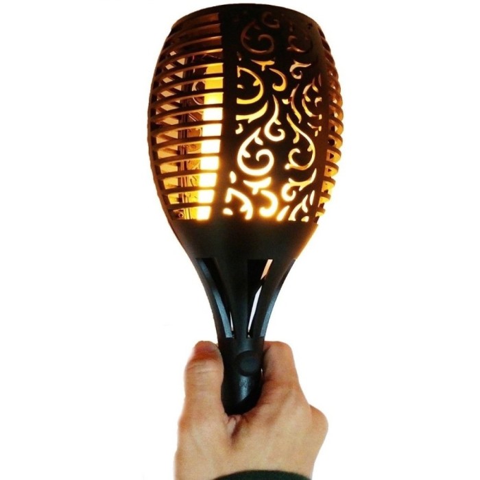 Torta LED cu panou solar, efect de flacara, design oriental, 79cm inaltime