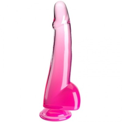 KING COCK - CLEAR DILDO WITH TESTICLES 19 CM PINK foto
