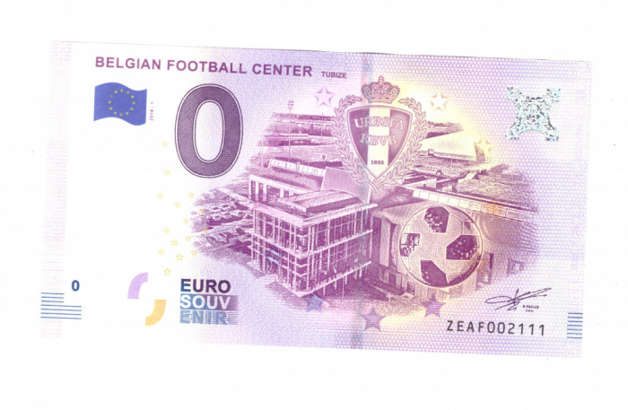 Bancnota souvenir Belgia 0 euro Belgian Football Center Tubize, 2018-1, UNC