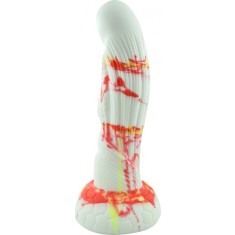 Dildo No.9 Fantasy Beasts, Silicon Premium, Alb/Rosu, 21 cm