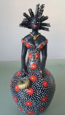 Statueta ceramica femeie africana foto