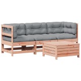 Set mobilier de gradina cu perne, 4 piese, lemn masiv douglas