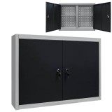 Gossi dulap de perete pentru unelte gri &amp; negru metal stil industrial