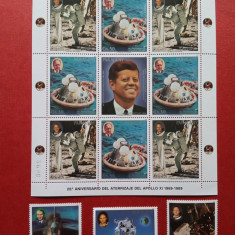 PARAGUAY, SPACE KENNEDY - BLOC + SERIE MNH