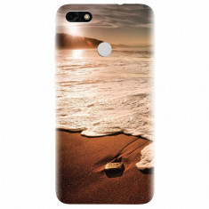 Husa silicon pentru Huawei Y6 Pro 2017, Sunset Foamy Beach Wave