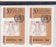 ROMANIA 1998 LP 1469 - 50 ANI SEMNAREA DECLARATIEI UNIV. PERECHE MNH foto