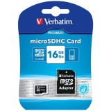 MicroSDHC CLASS 10 16 GB INCL ADAPTOR, Verbatim