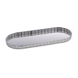 Cumpara ieftin Tava decorativa metal argintiu 43 x 17 cm